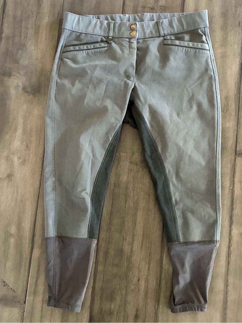 Ovation Celebrity Full-Seat Riding Breeches in Two Tone Gray - Size 32